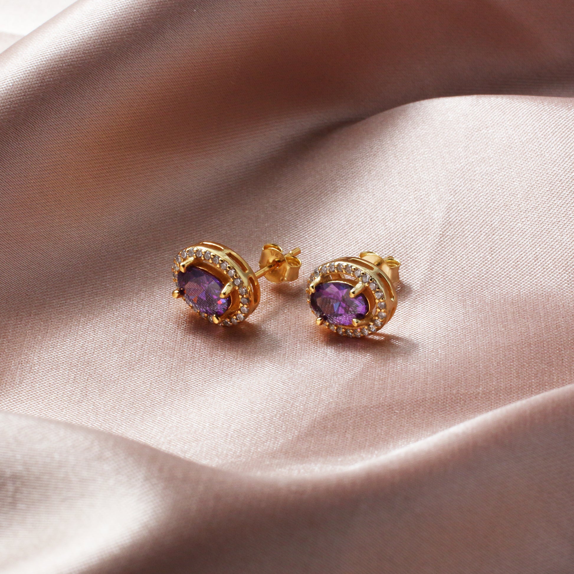 Cubic Zirconia Gemstones Silver Earrings - Chainstones