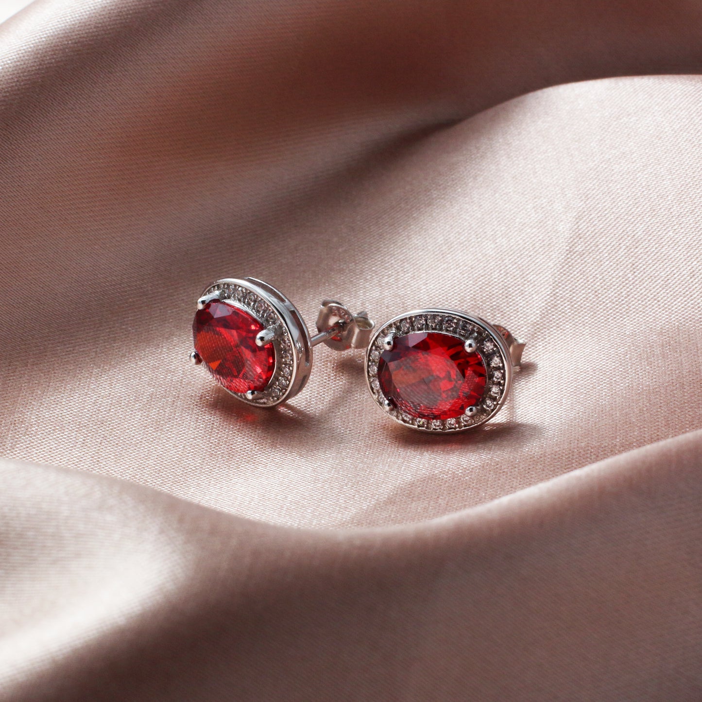 Cubic Zirconia Gemstones Silver Earrings - Chainstones