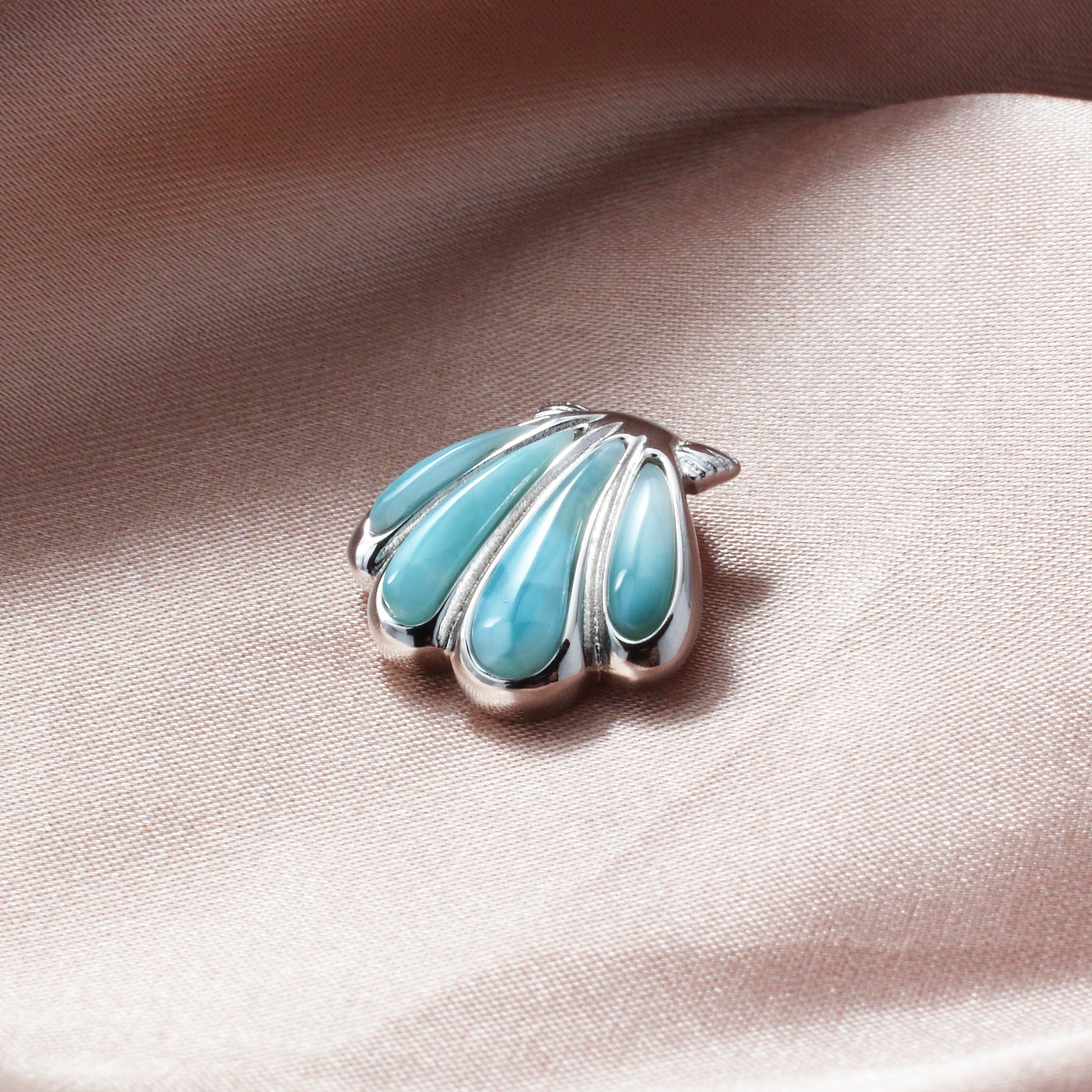 Shell 925 Sterling Silver Larimar Necklace - Chainstones