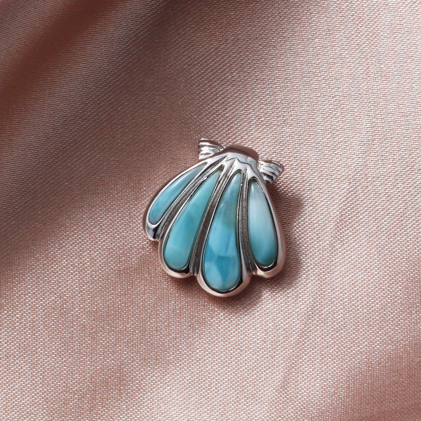 Shell 925 Sterling Silver Larimar Necklace - Chainstones