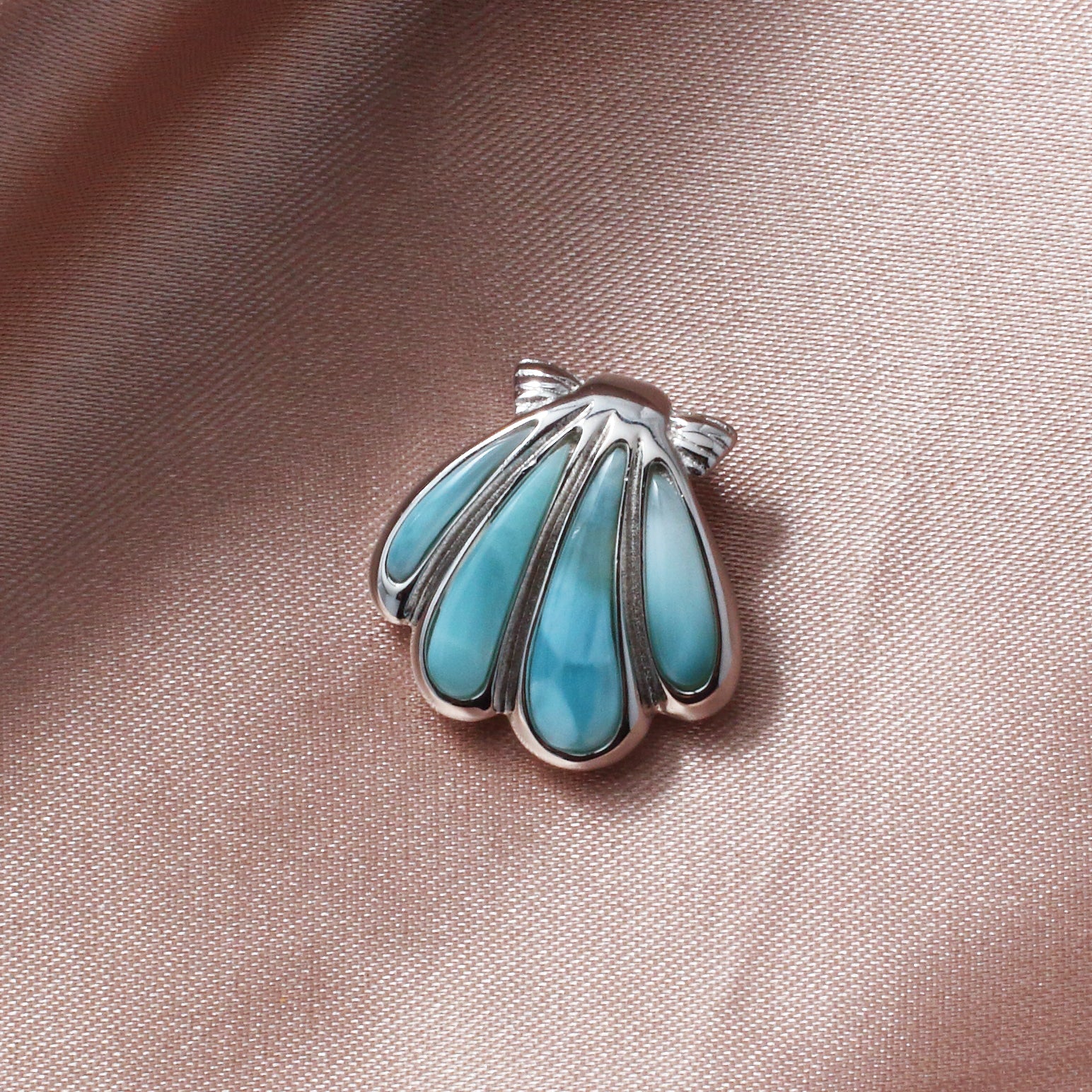 Shell 925 Sterling Silver Larimar Necklace - Chainstones