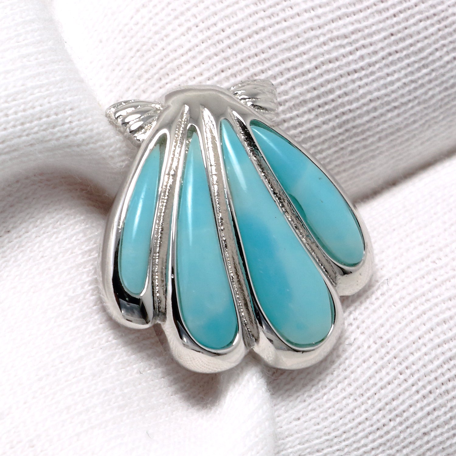 Shell 925 Sterling Silver Larimar Necklace - Chainstones