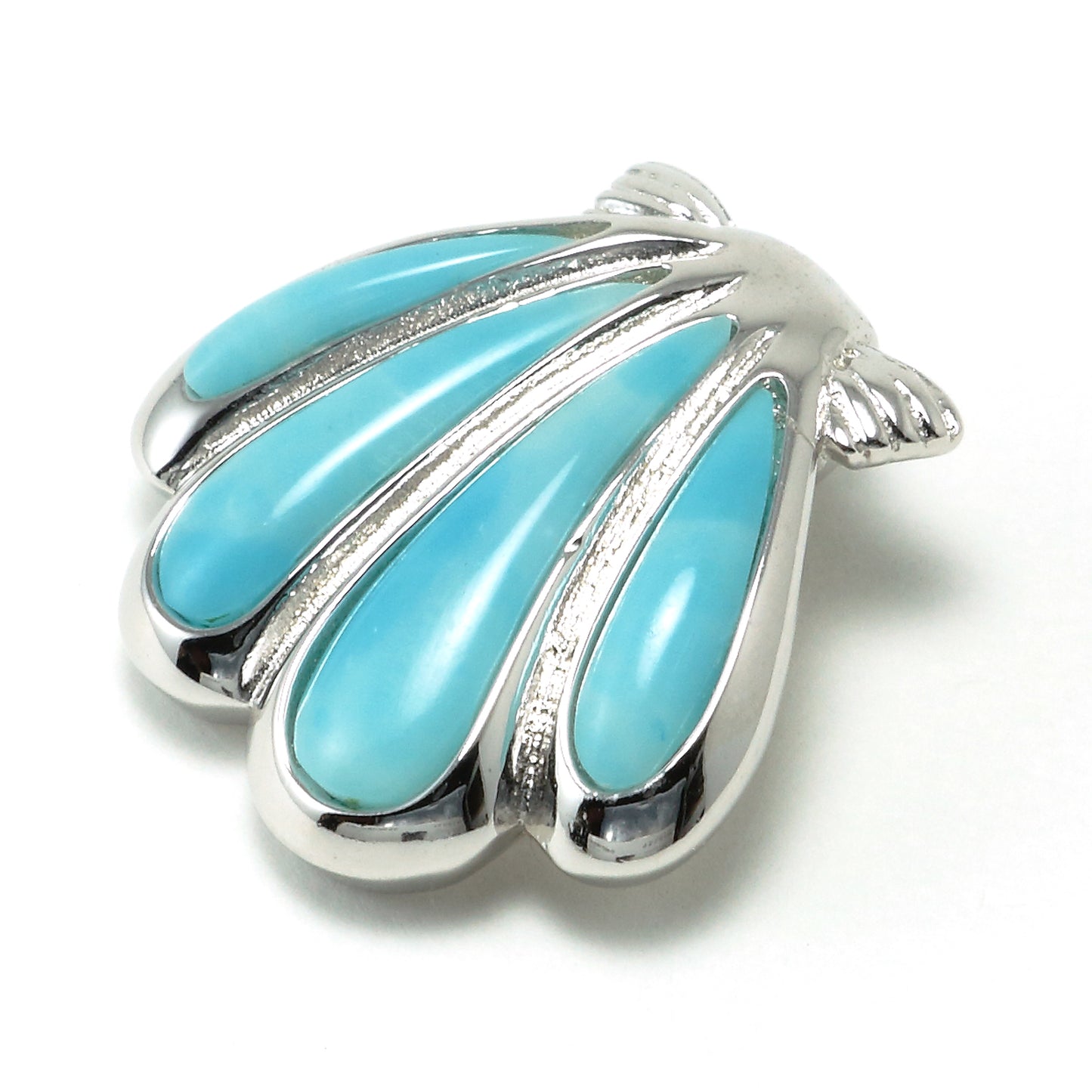 Shell 925 Sterling Silver Larimar Necklace - Chainstones