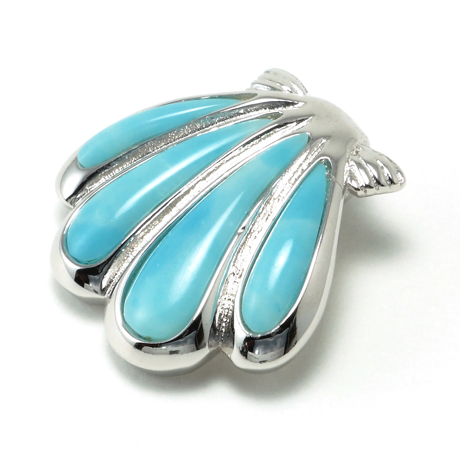 Shell 925 Sterling Silver Larimar Necklace - Chainstones