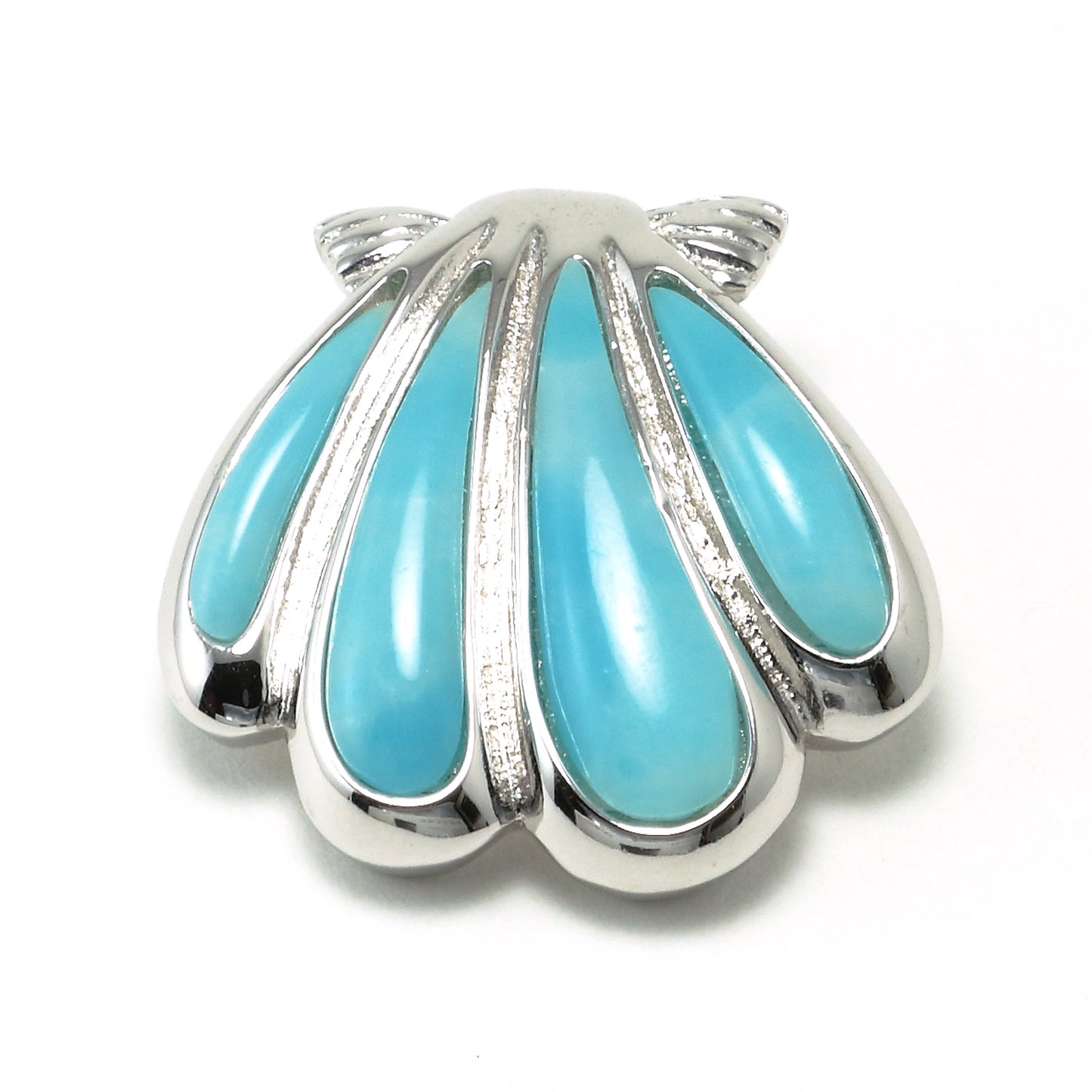Shell 925 Sterling Silver Larimar Necklace - Chainstones