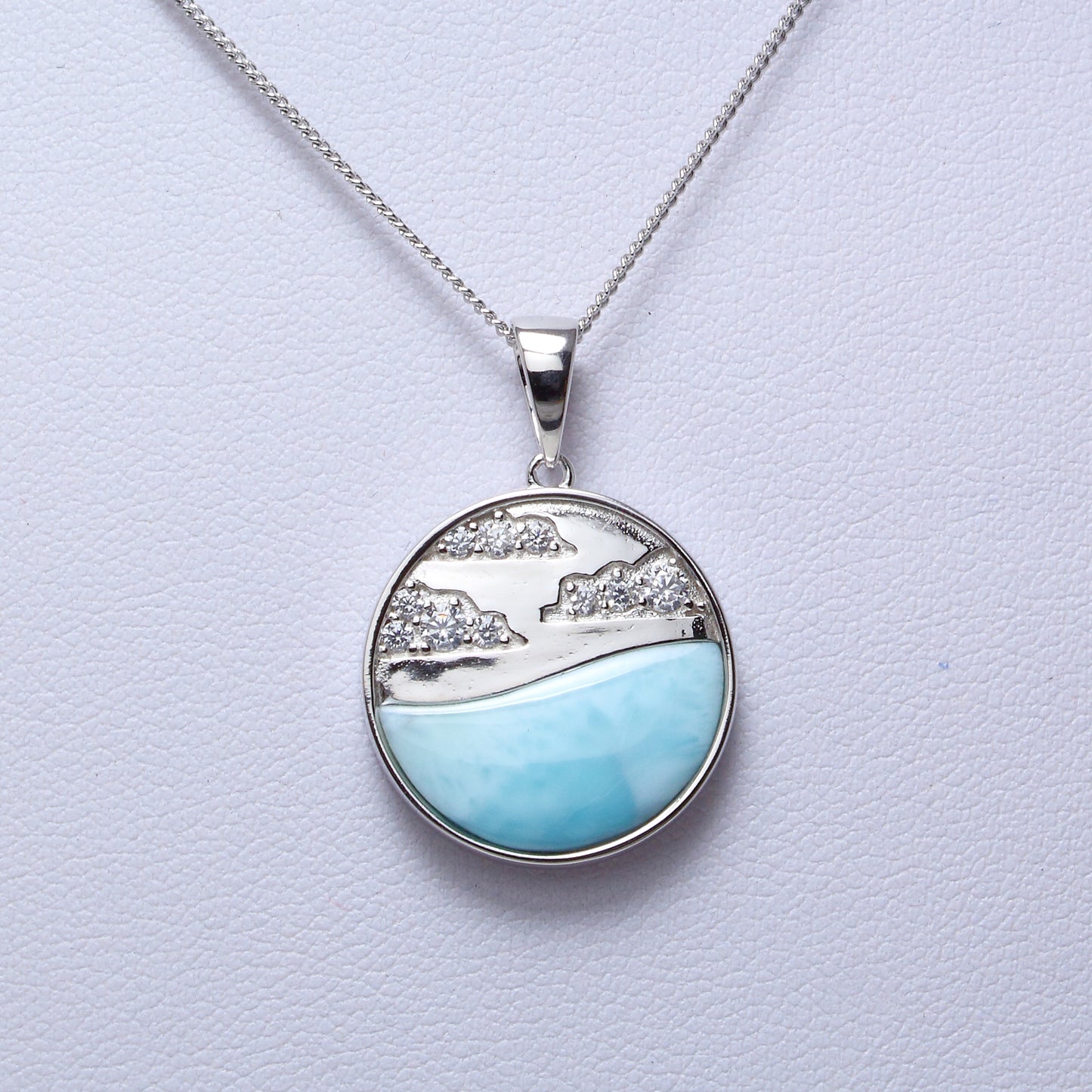 Larimar Necklace 925 Sterling Silver