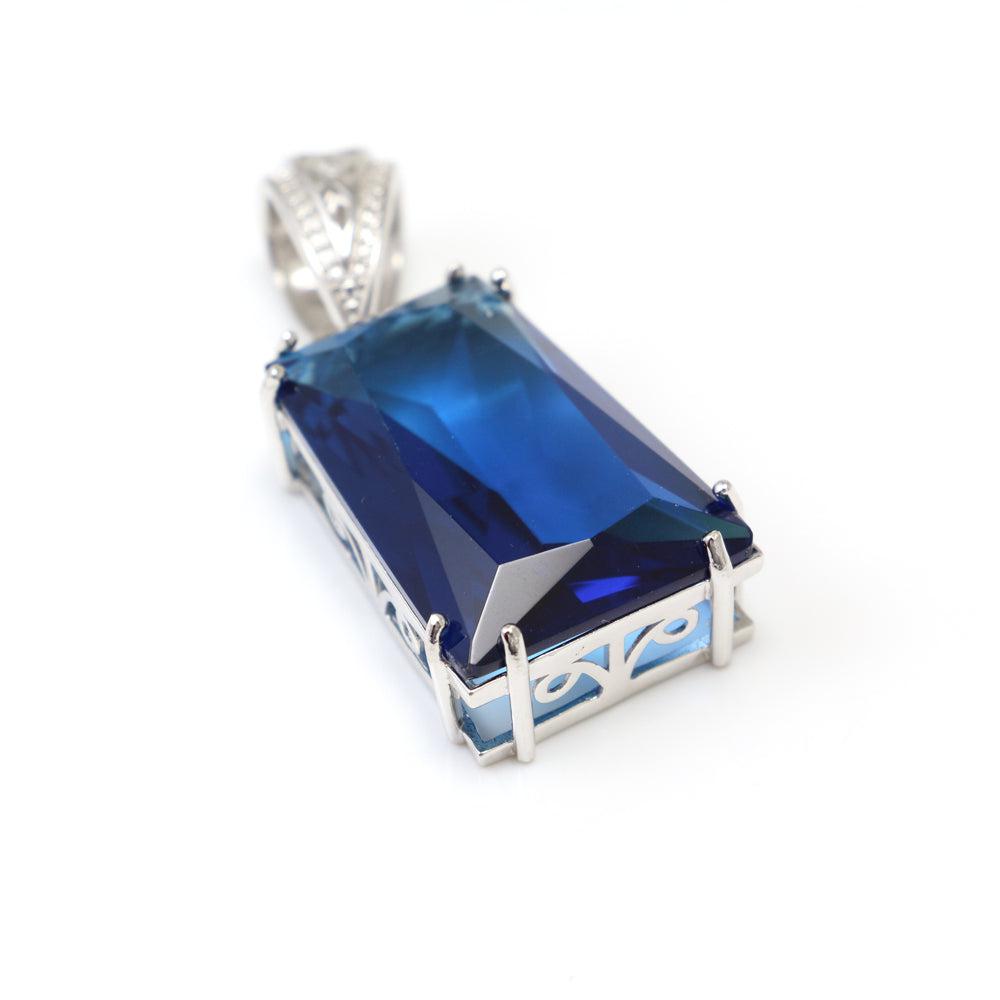 London Blue Topaz Gemstone Necklace Pendant