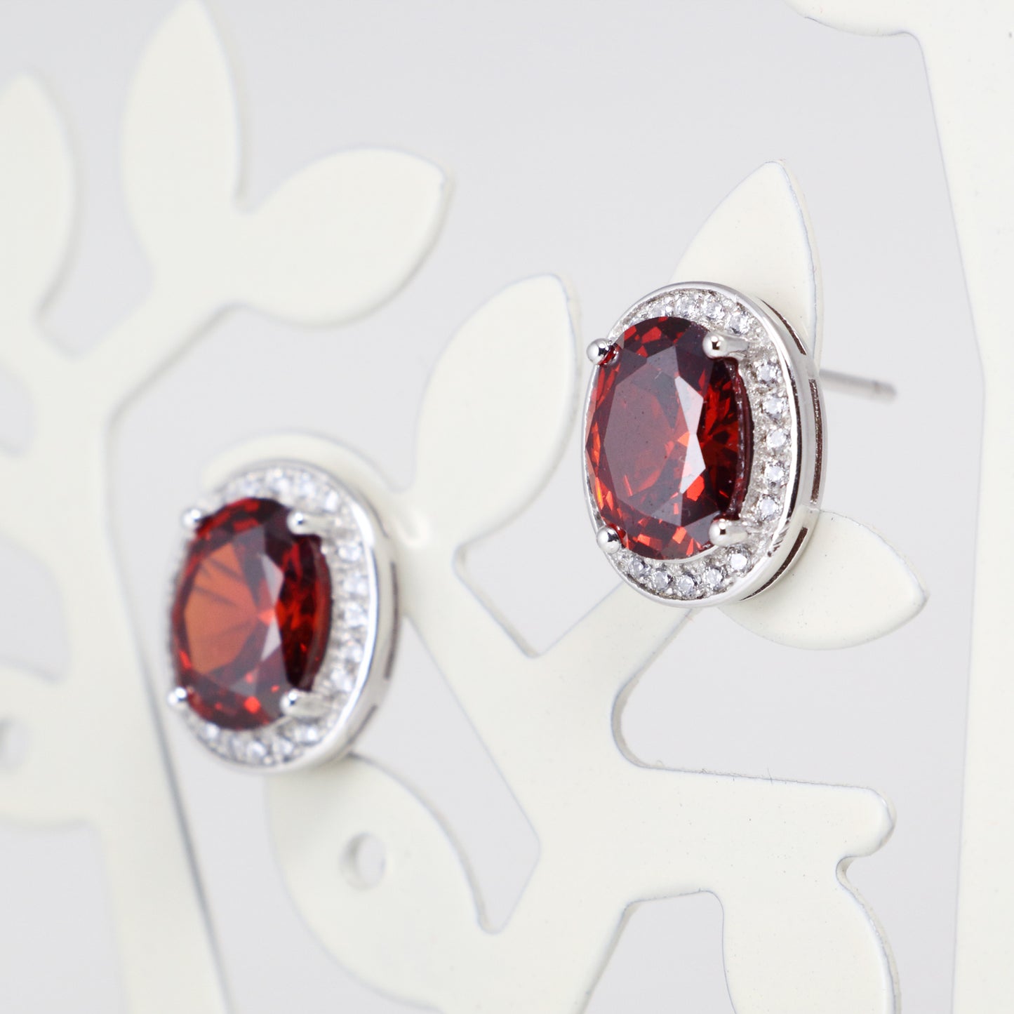 Cubic Zirconia Gemstones Silver Earrings - Chainstones
