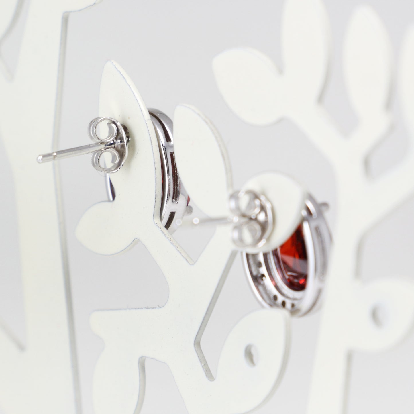 Cubic Zirconia Gemstones Silver Earrings - Chainstones