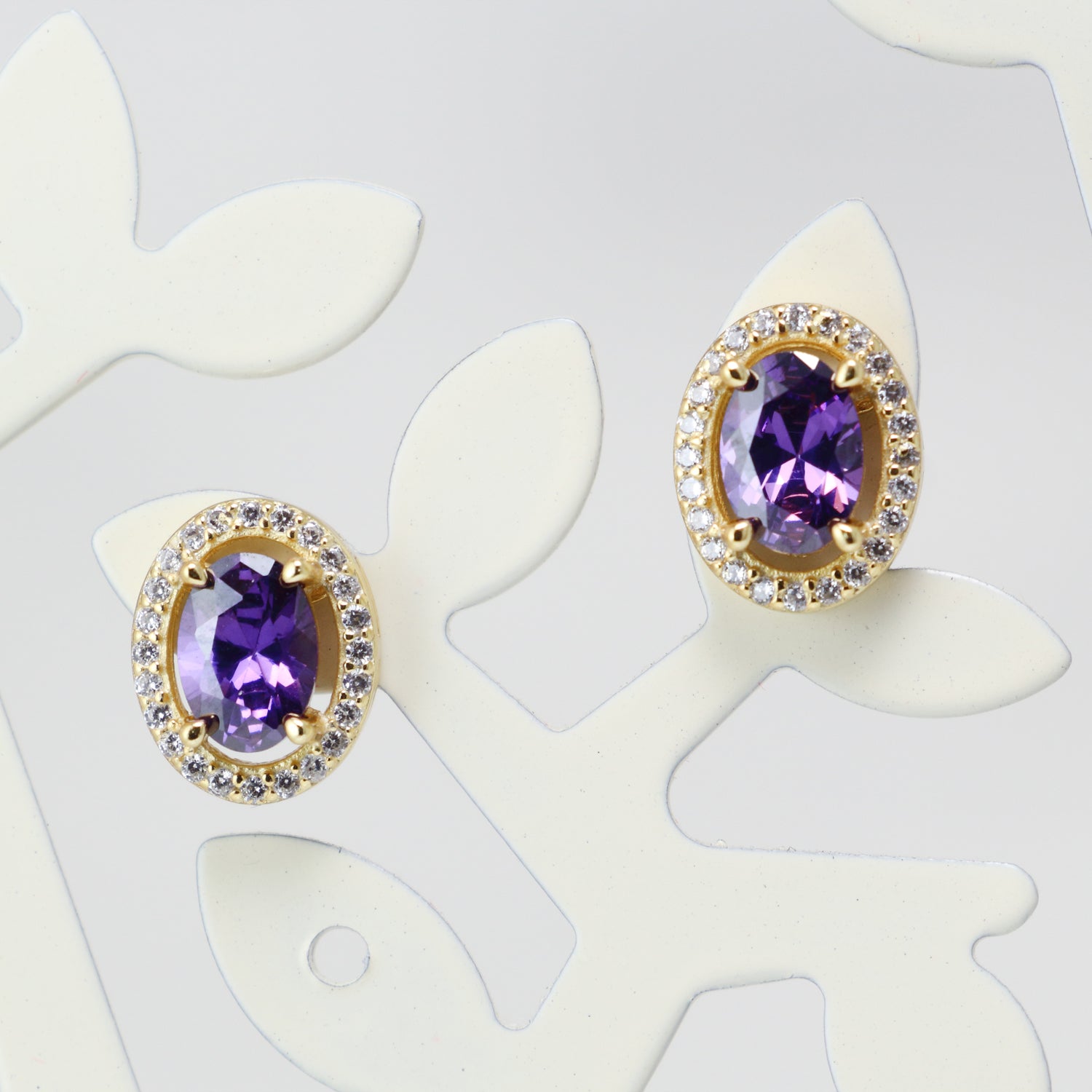 Cubic Zirconia Gemstones Silver Earrings - Chainstones