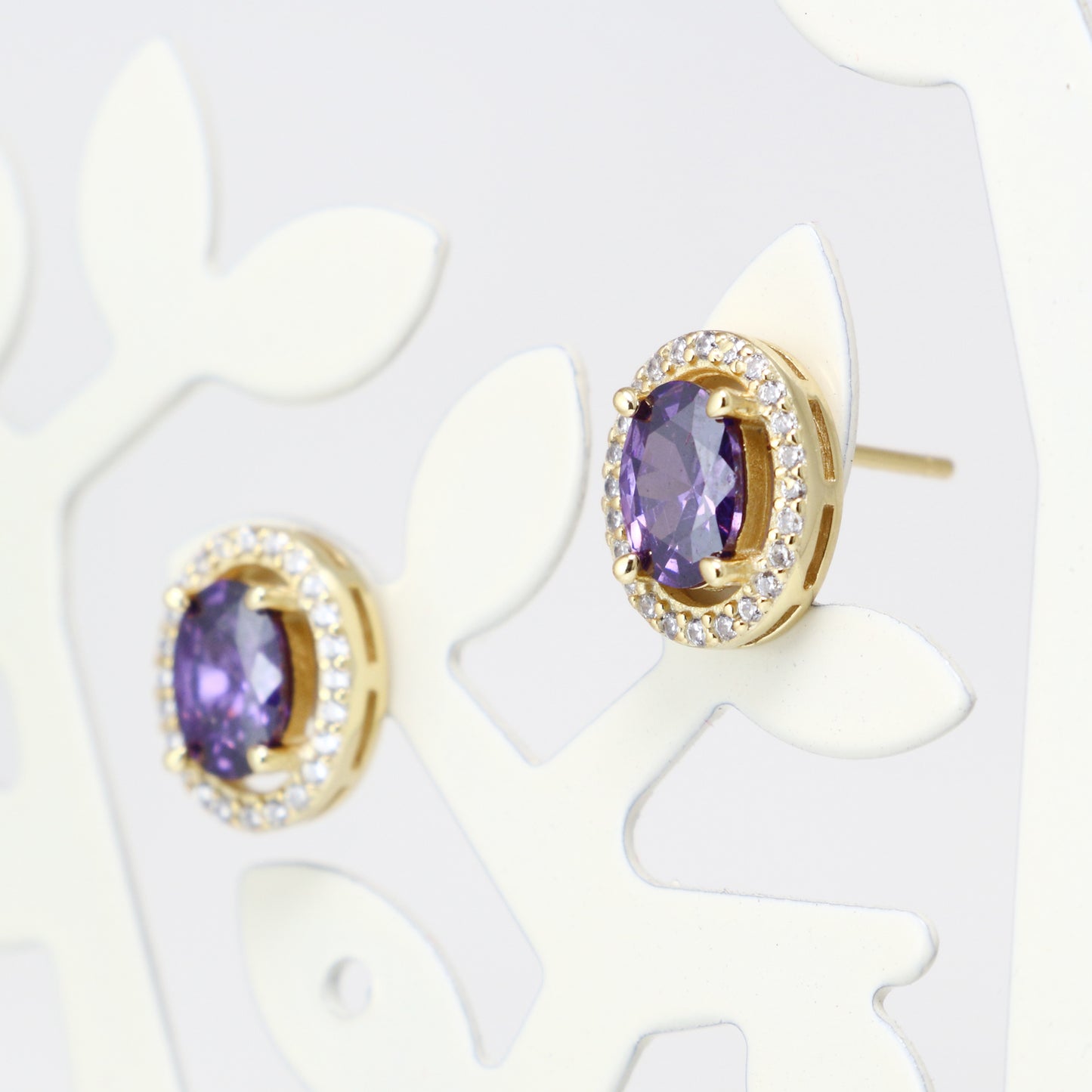Cubic Zirconia Gemstones Silver Earrings - Chainstones