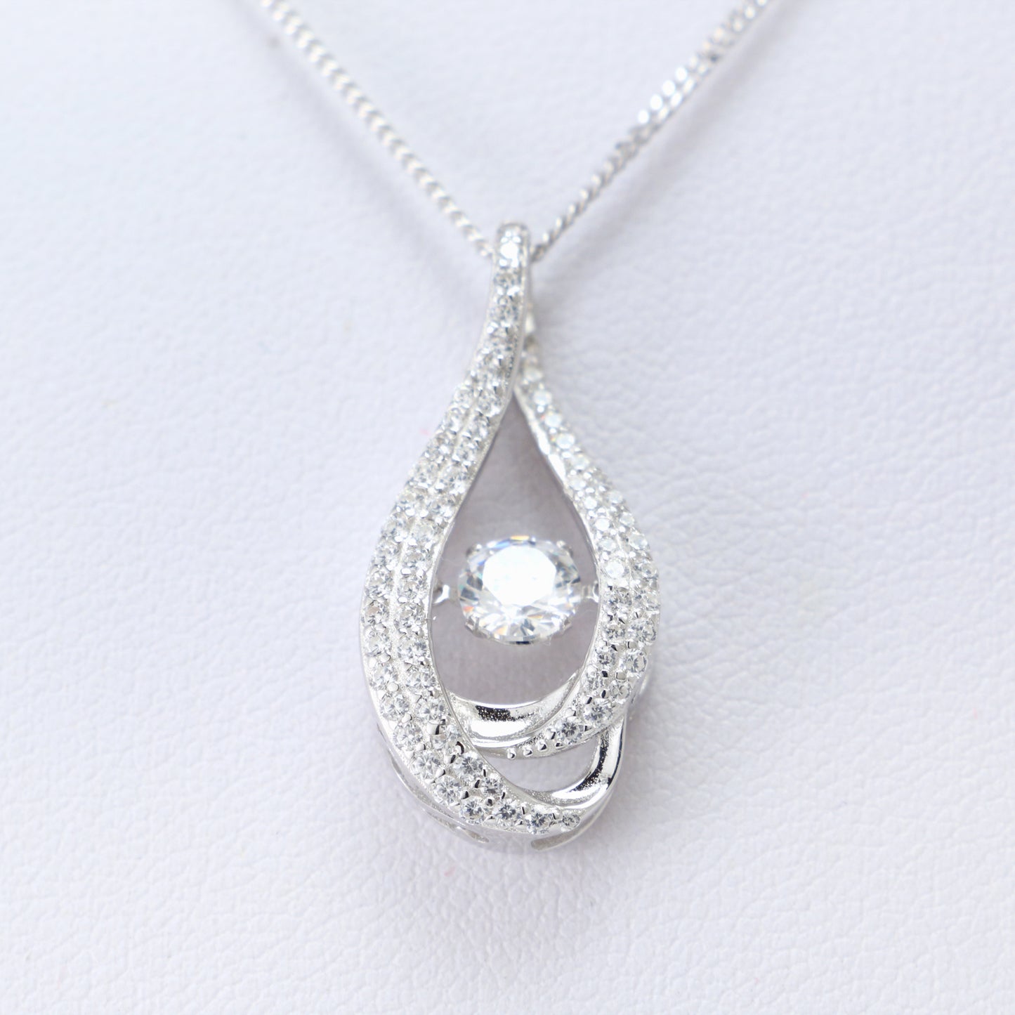Cubic Zirconia Gemstones Silver Necklace - Chainstones