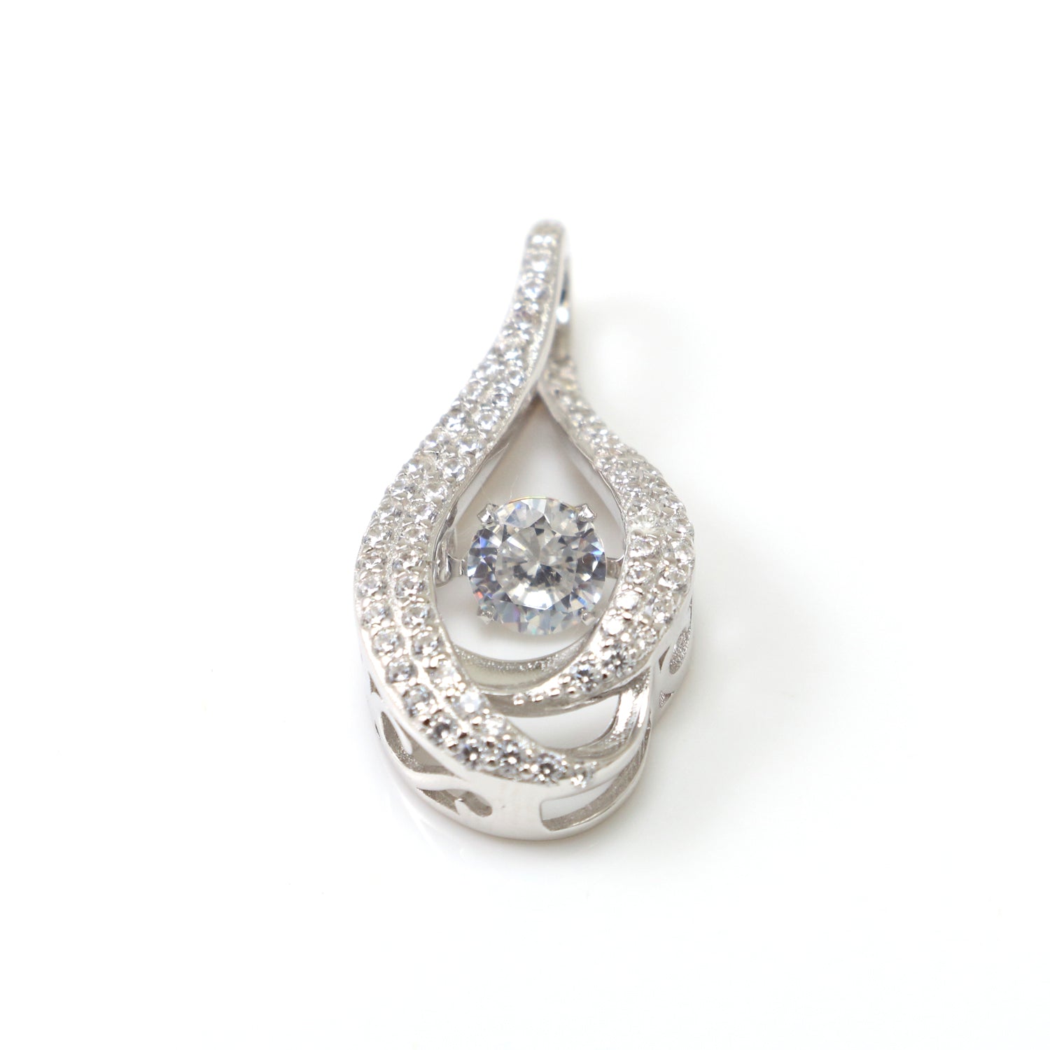 Cubic Zirconia Gemstones Silver Necklace - Chainstones