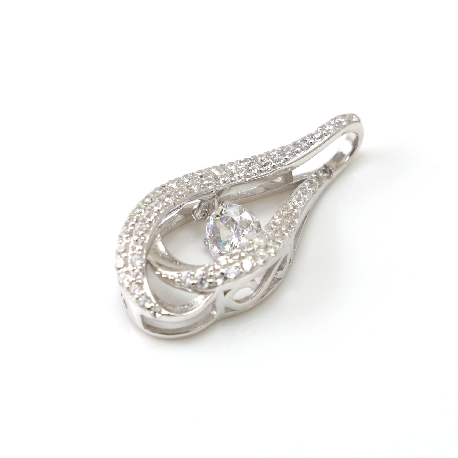 Cubic Zirconia Gemstones Silver Necklace - Chainstones