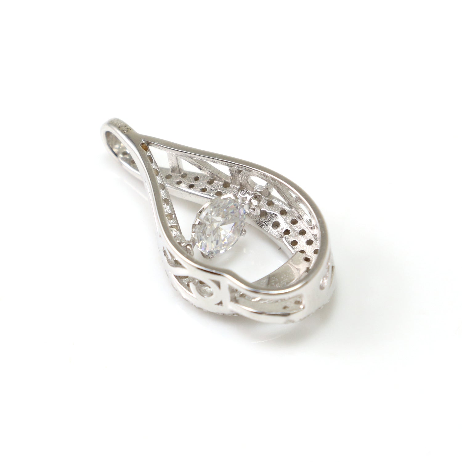 Cubic Zirconia Gemstones Silver Necklace - Chainstones
