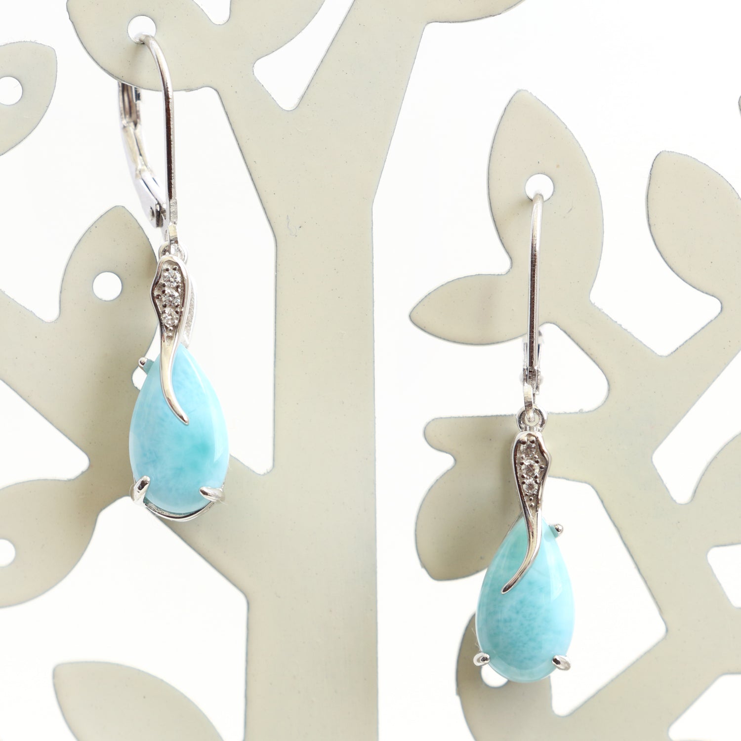 Natural Larimar Earrings