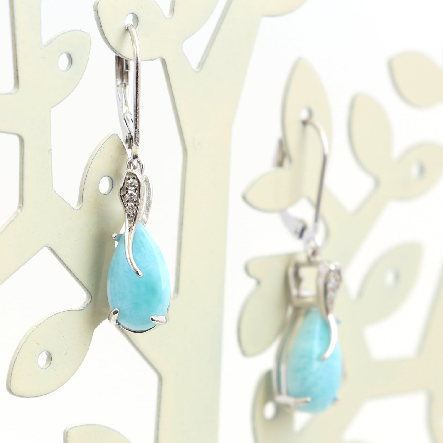 Natural Larimar Earrings