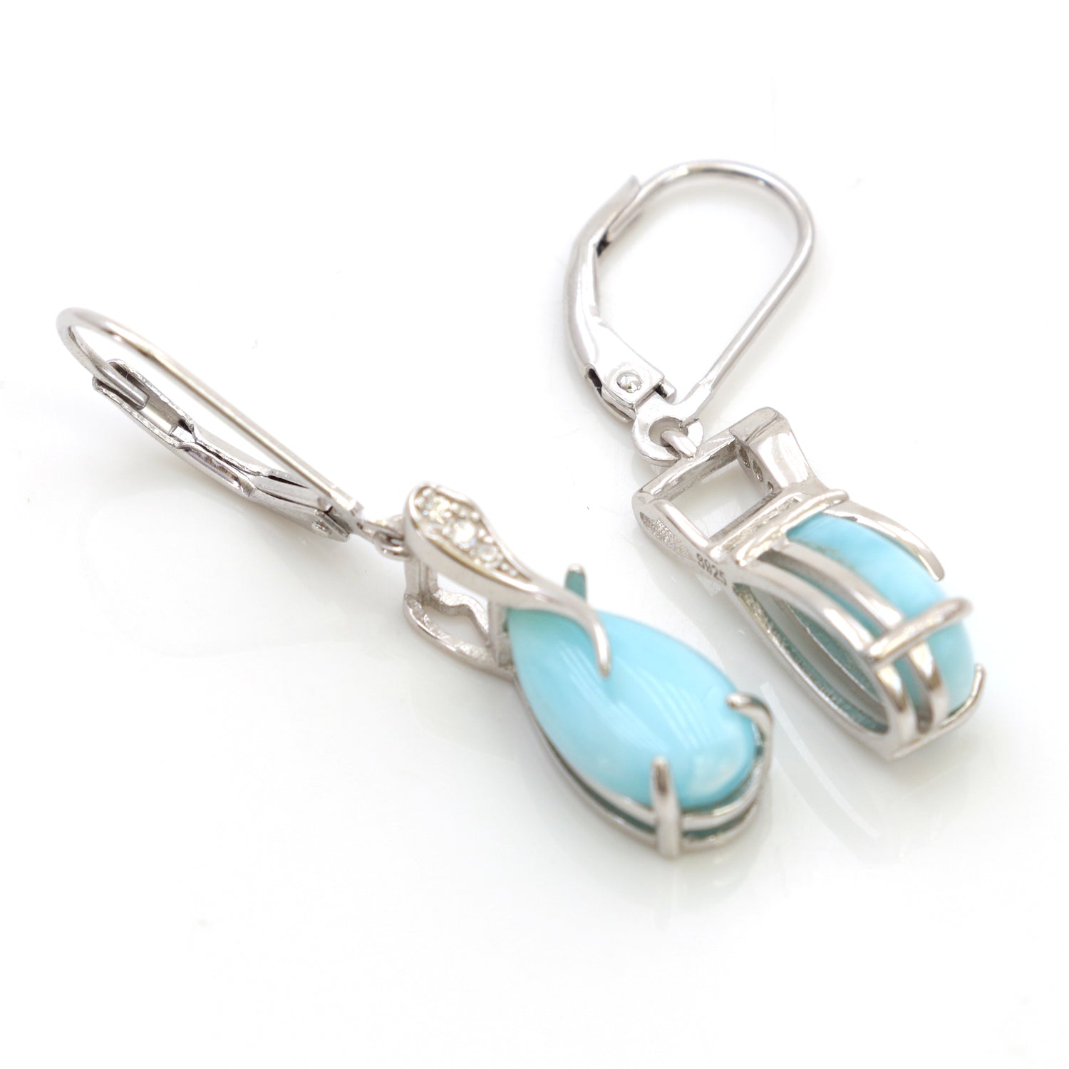 Natural Larimar Earrings