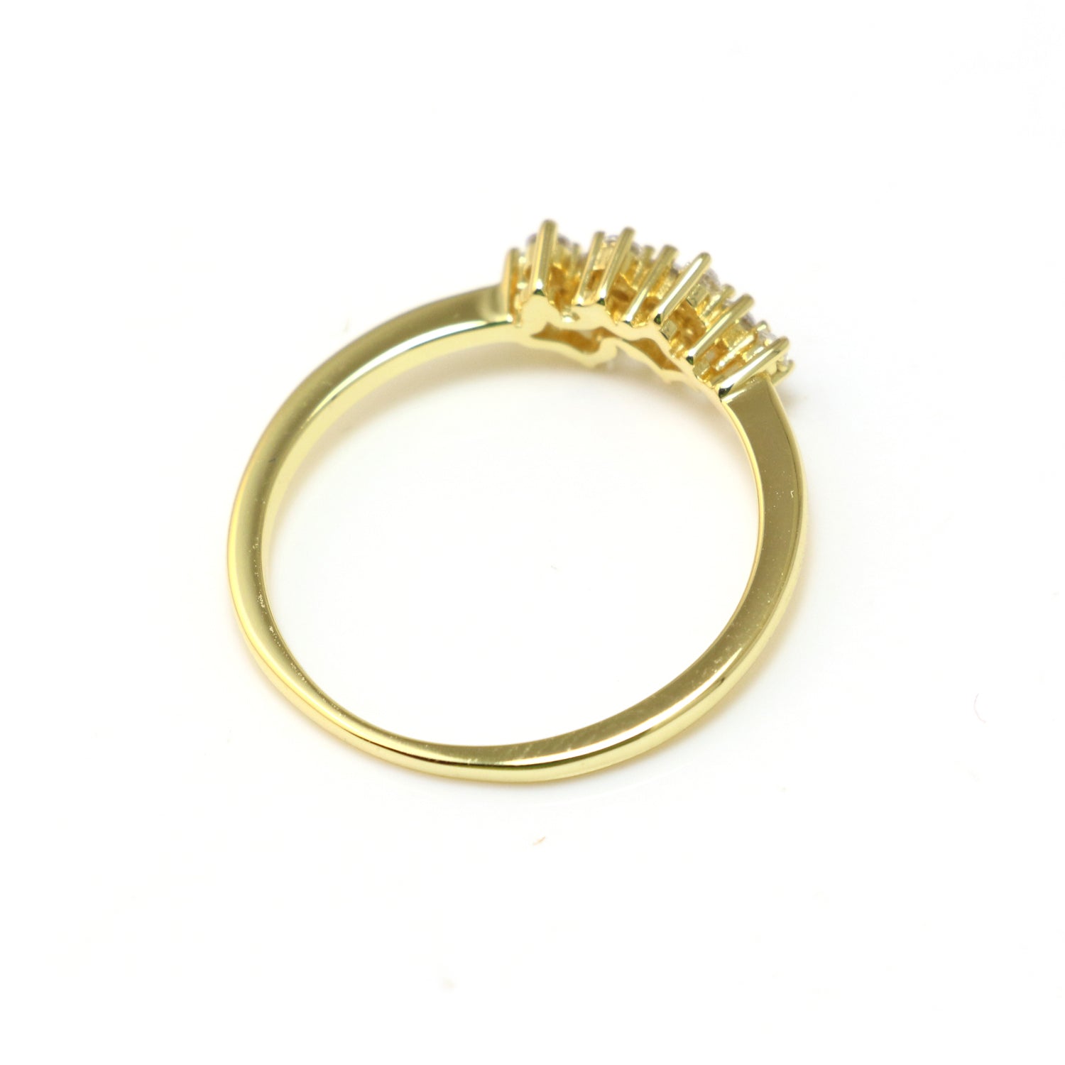 Gold CZ Ring 925 Sterling Silver - Chainstones