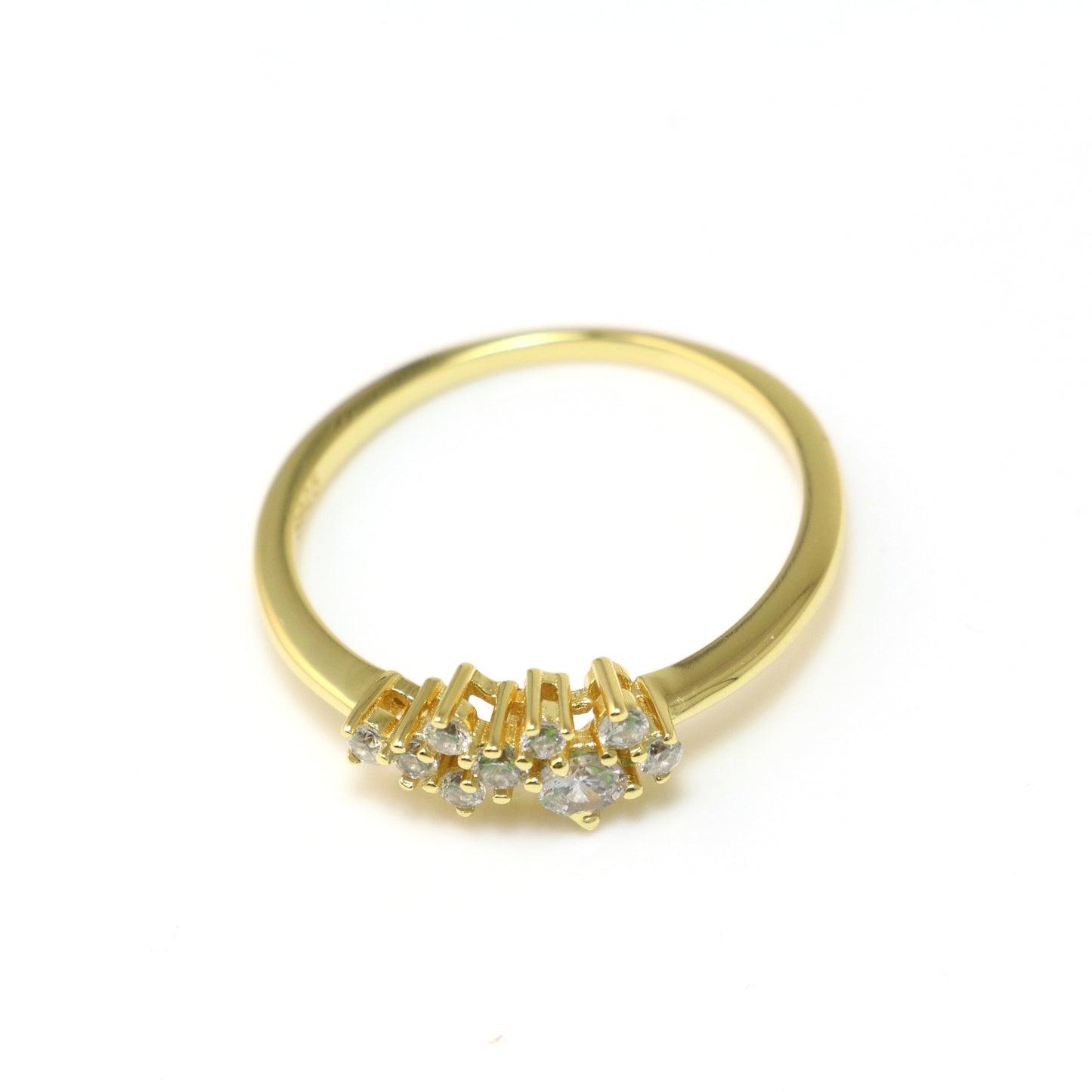 Gold CZ Ring 925 Sterling Silver - Chainstones