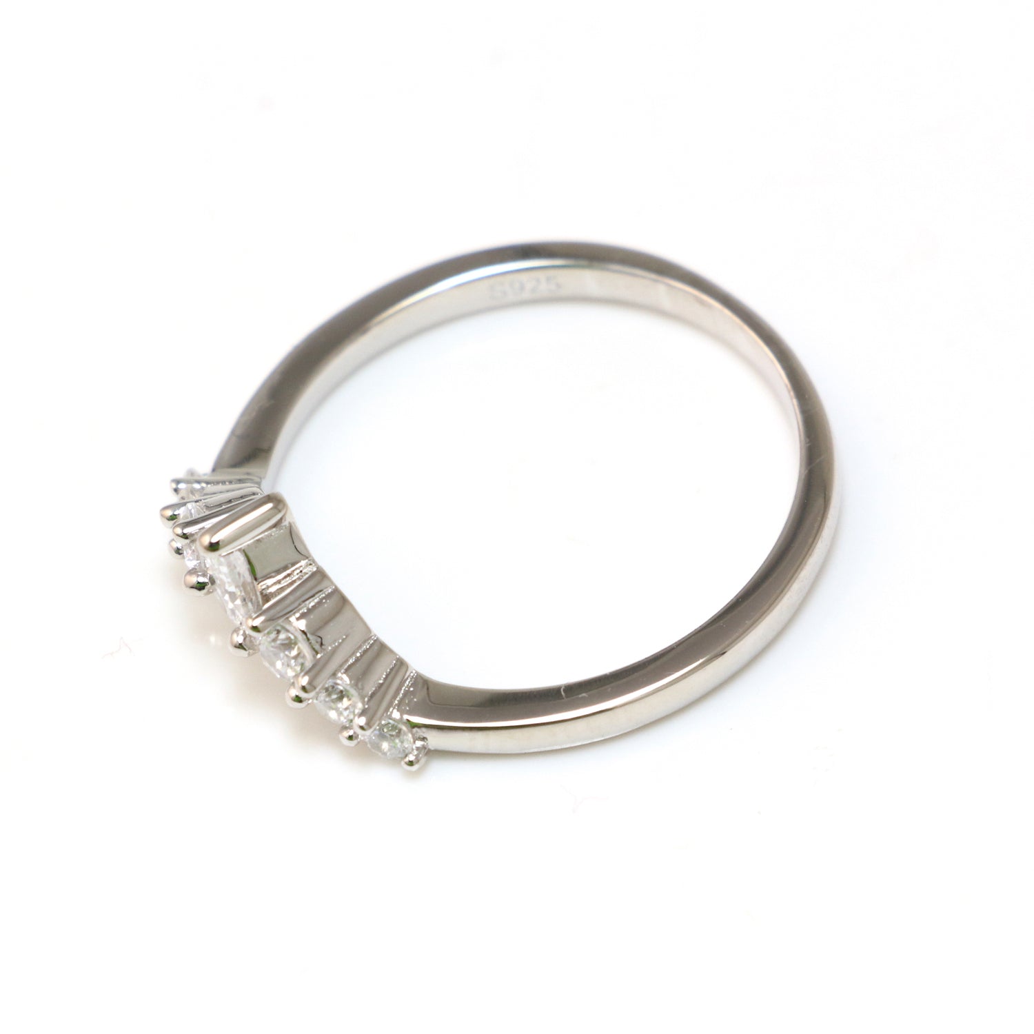 White CZ 925 Sterling Silver Ring - Chainstones