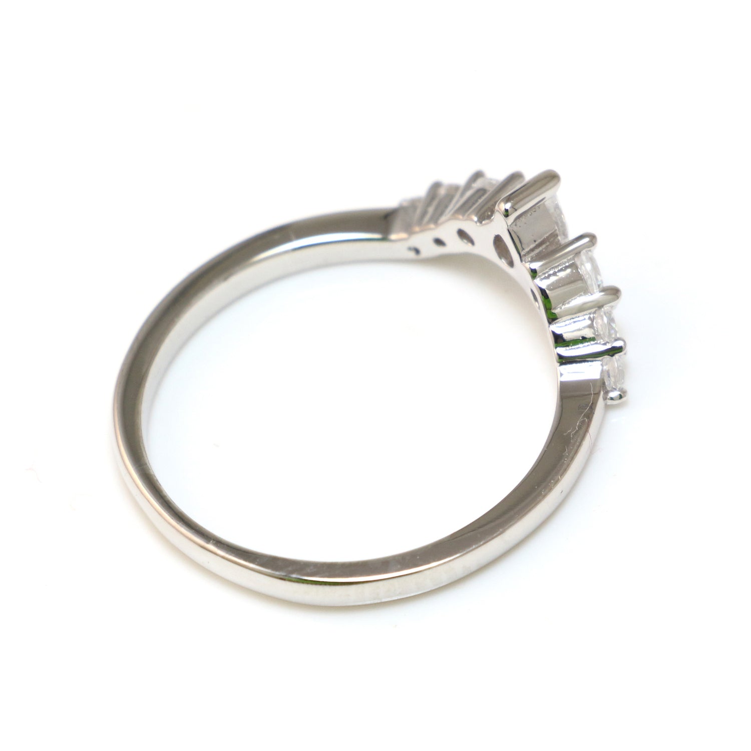 White CZ 925 Sterling Silver Ring - Chainstones