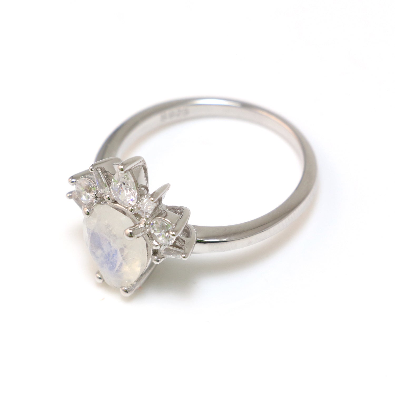 925 Sterling Silver Moonstone Ring - Chainstones