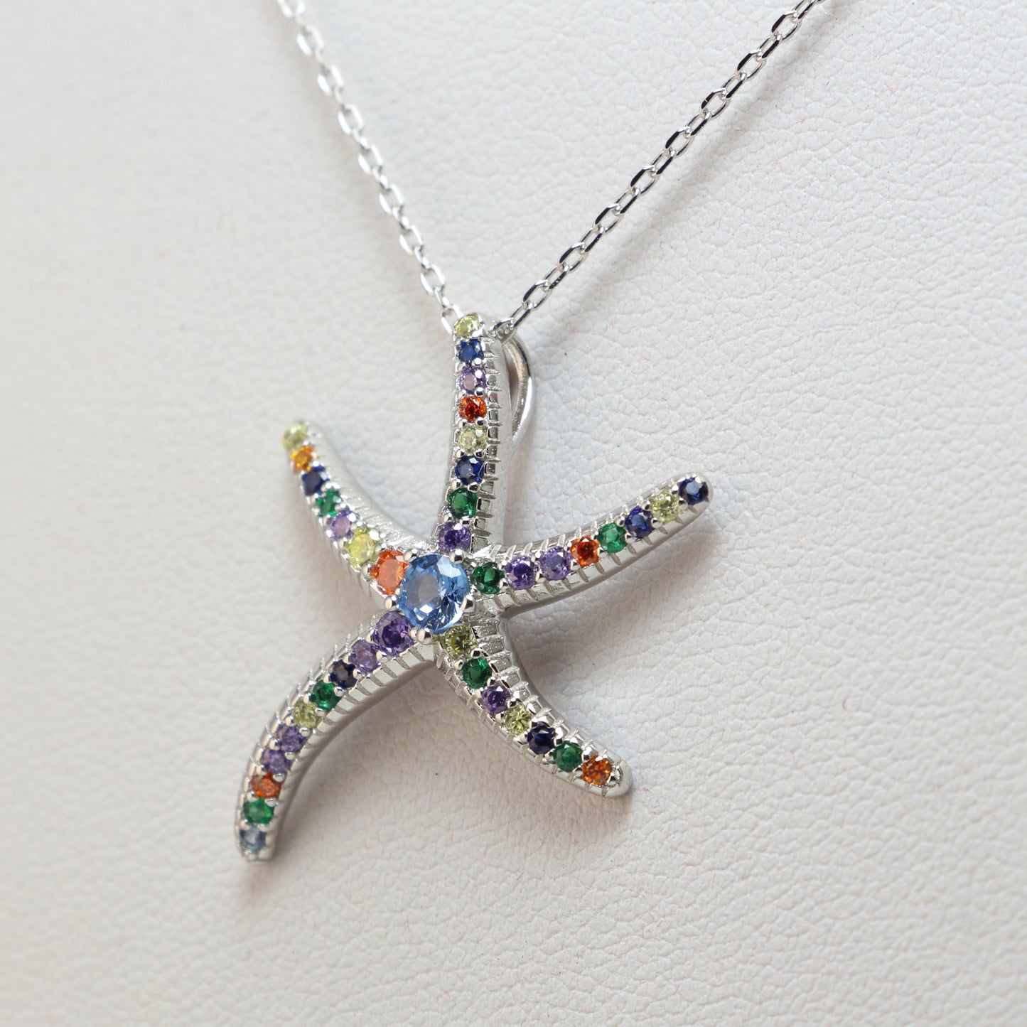 Spinel 925 Sterling Silver Cubic Zirconia Necklace - Chainstones