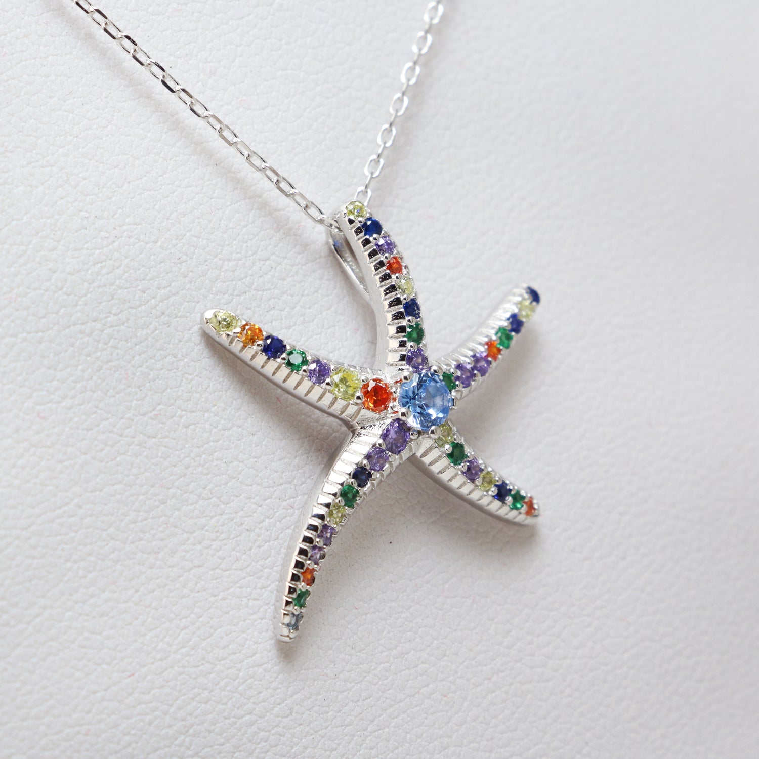 Spinel 925 Sterling Silver Cubic Zirconia Necklace - Chainstones