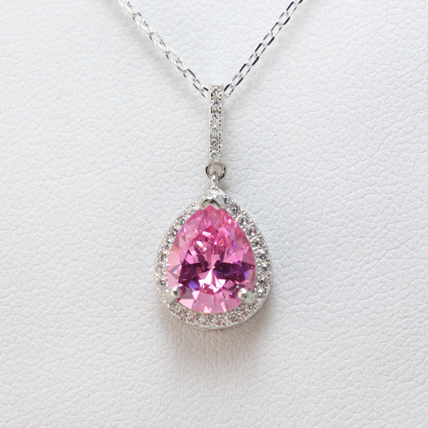 Pink Cubic Zirconia Necklace - Chainstones