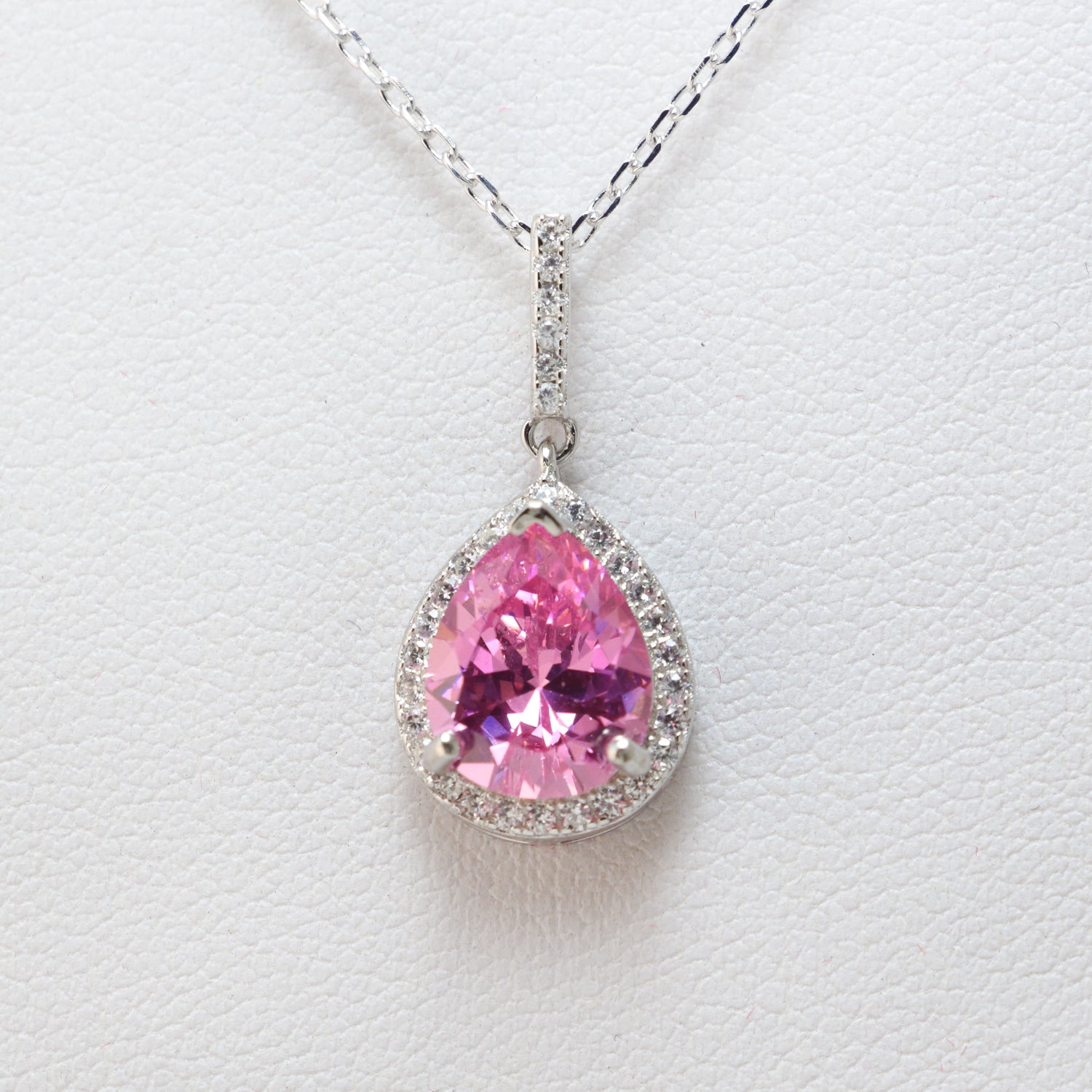 Pink Cubic Zirconia Necklace - Chainstones