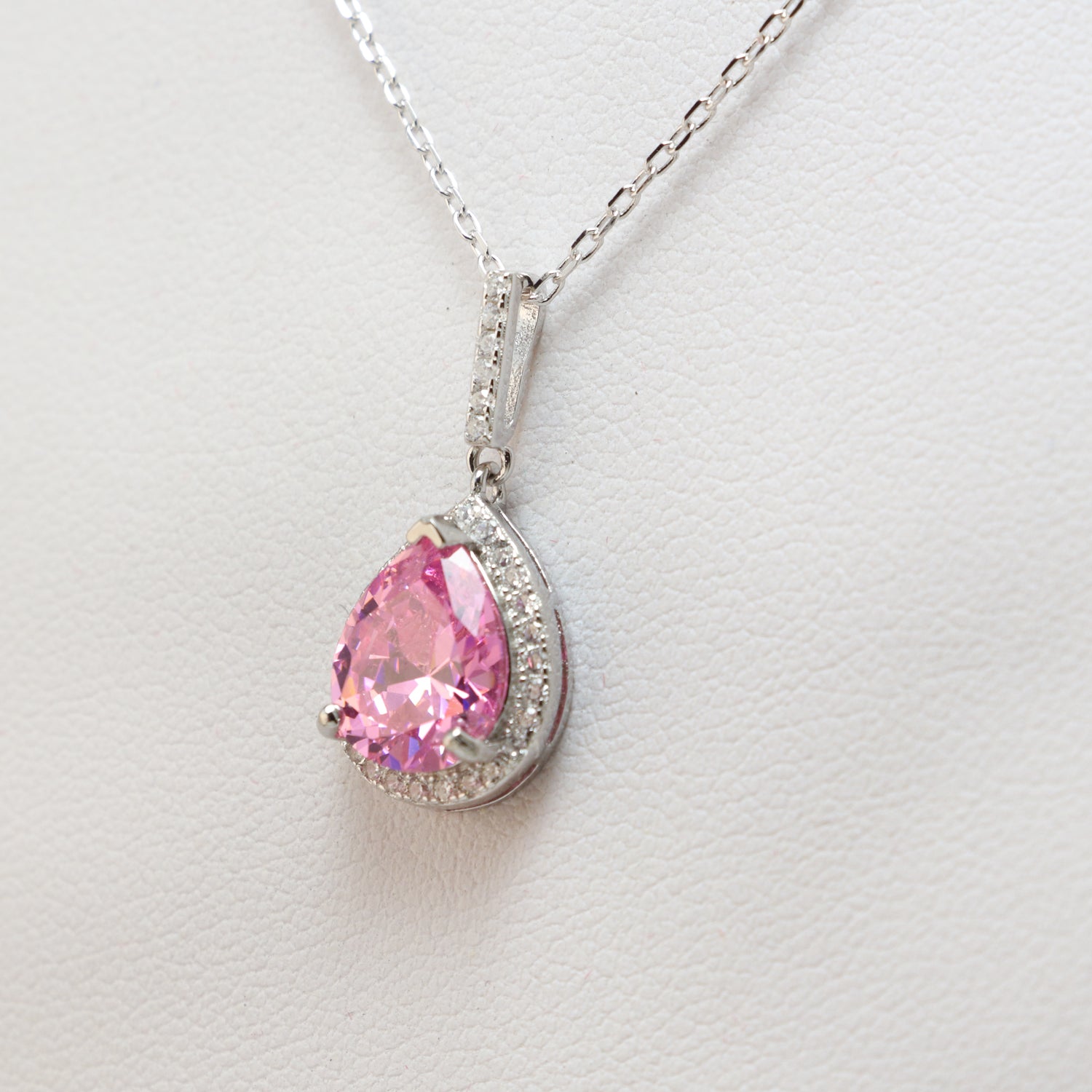 Pink Cubic Zirconia Necklace - Chainstones