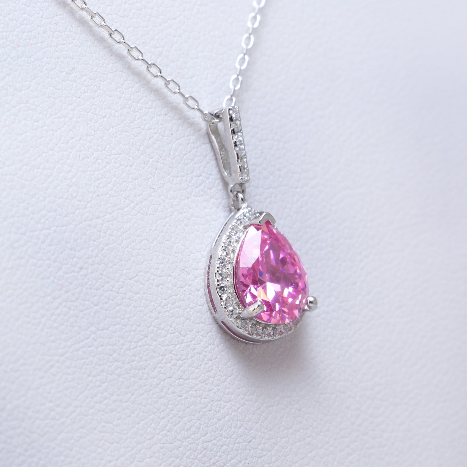 Pink Cubic Zirconia Necklace - Chainstones