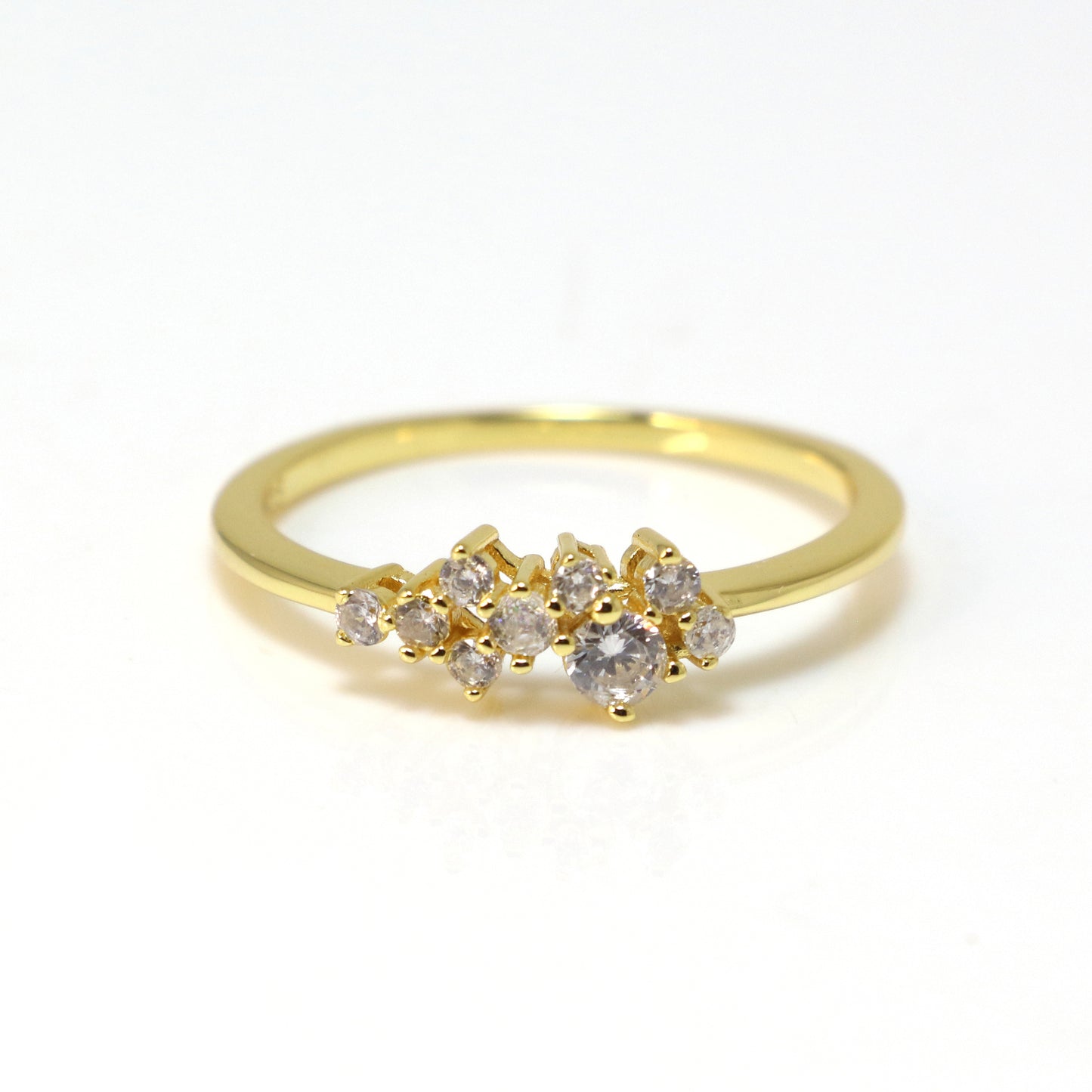 Gold CZ Ring 925 Sterling Silver - Chainstones