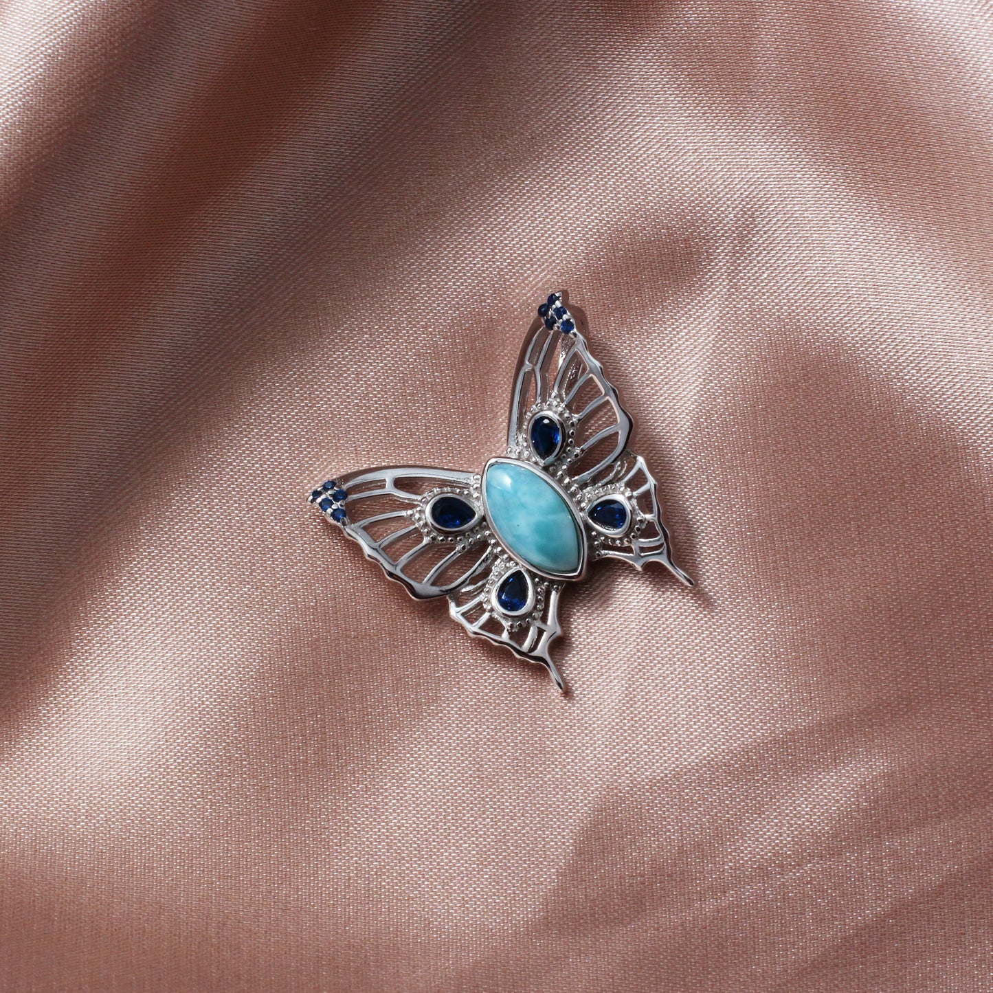 Larimar 925 Sterling Silver Necklace - Chainstones