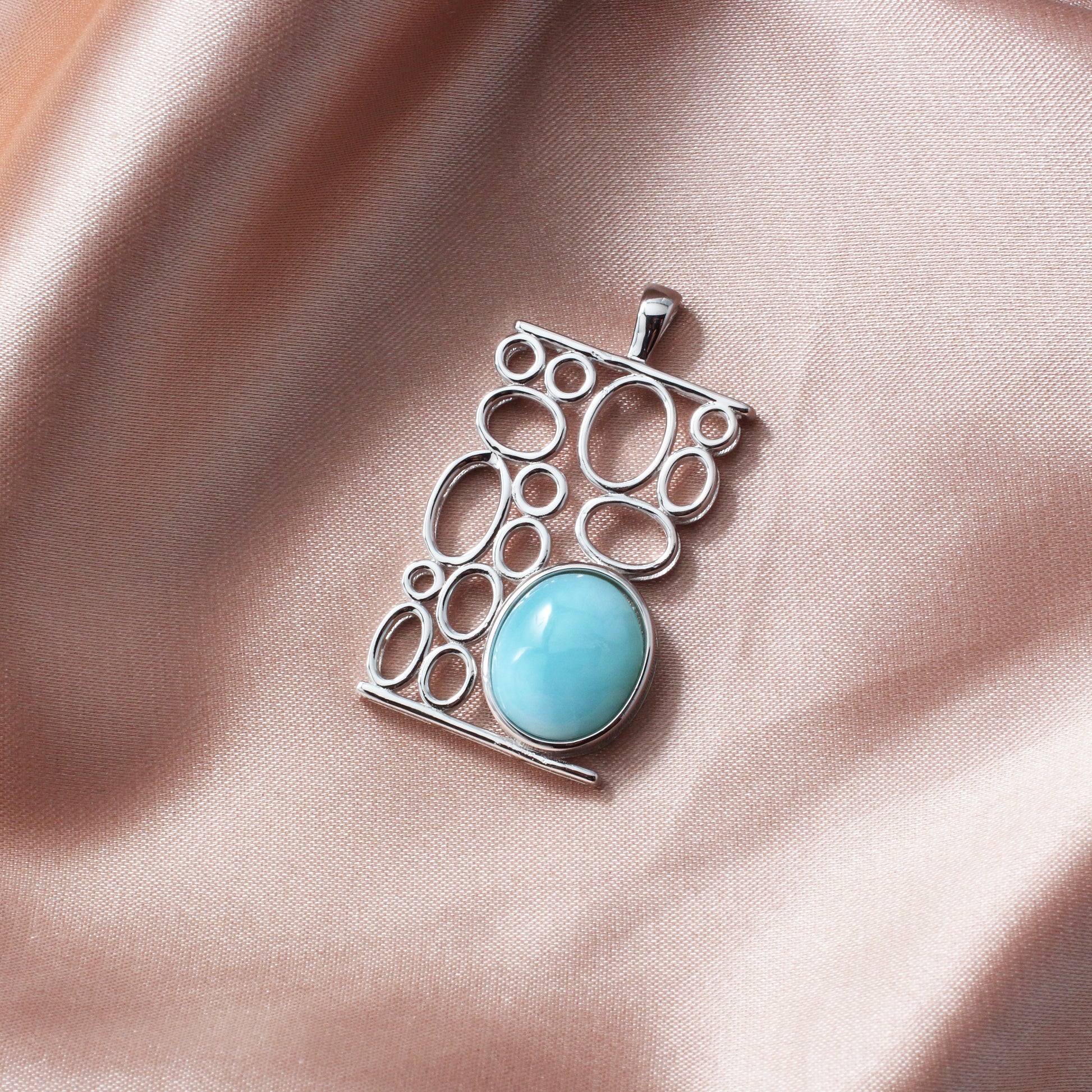 Larimar Gemstone 925 Sterling Silver Necklace - Chainstones