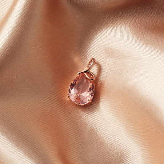 Peachy Pink Morganite Gemstone Necklace - Chainstones