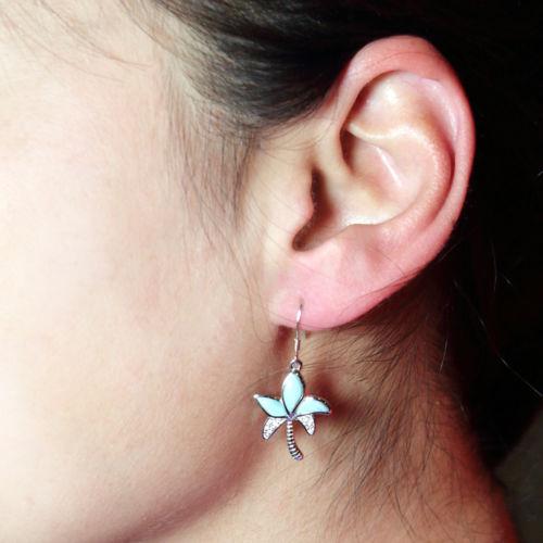 Larimar Gemstones Palm Tree Earrings - Chainstones