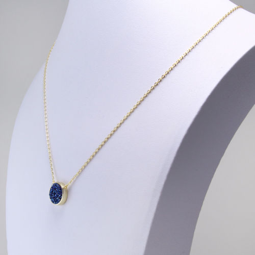 Blue Druzy Quartz Gemstones Necklace - Chainstones