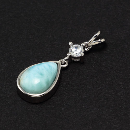 Larimar Teardrop Pendant Necklace - Chainstones