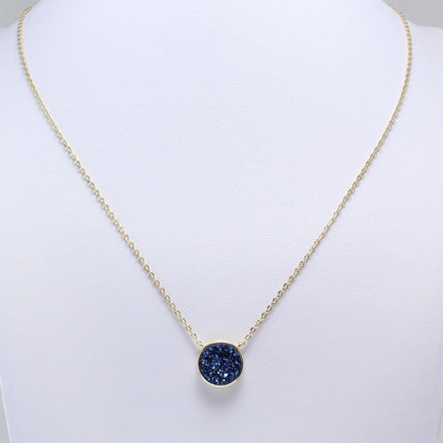 Blue Druzy Quartz Gemstones Necklace - Chainstones