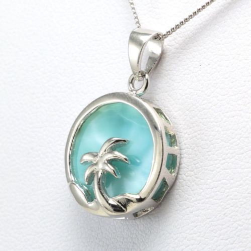Larimar Pendant Gemstones Necklace