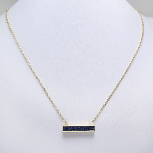 Blue Druzy Quartz Gemstones Necklace