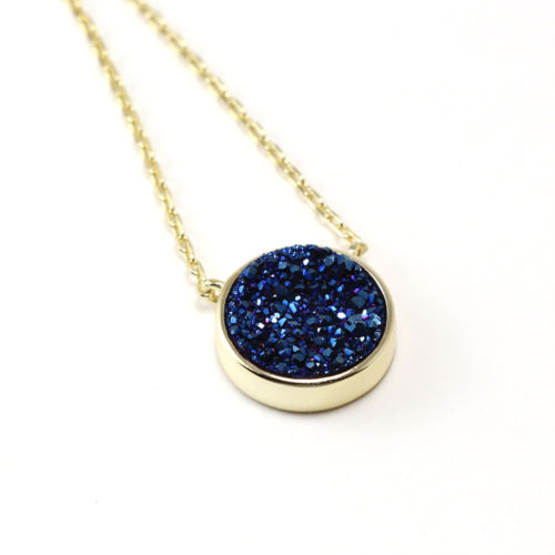 Blue Druzy Quartz Gemstones Necklace - Chainstones