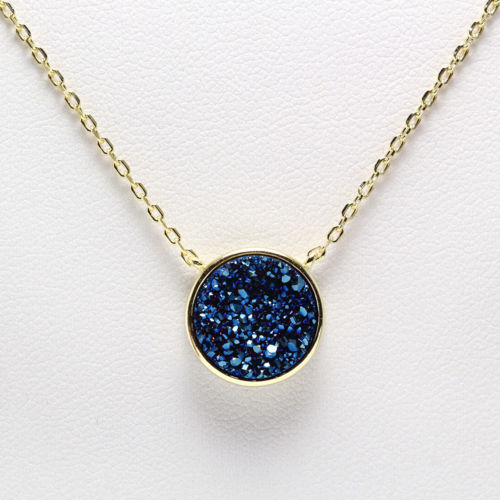 Blue Druzy Quartz Gemstones Necklace - Chainstones